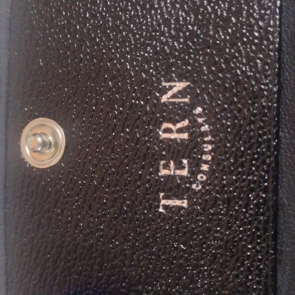 TERN Black Leather Canvas Zipper Bi-fold Coin Purse 4x3-in - Women's Accessories - Picture 9 of 10